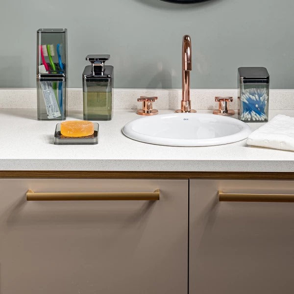Porta Sabonete Saboneteira Luxo com Suporte Banheiro de Plástico Slim Onix
