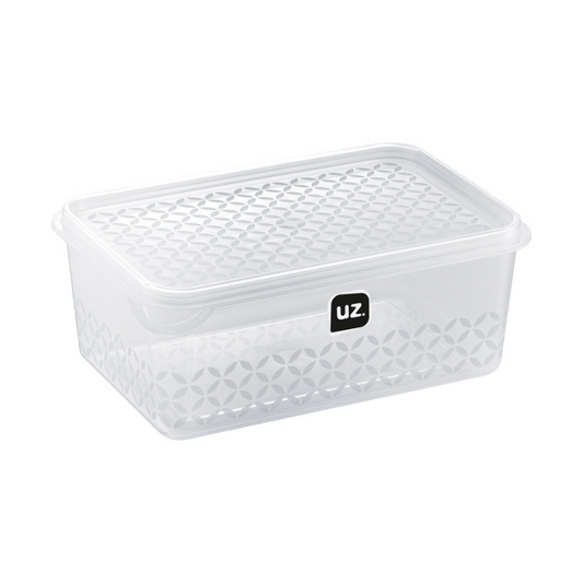 Pote Retangular Com Tampa 1l Mantimentos Uz Transparente