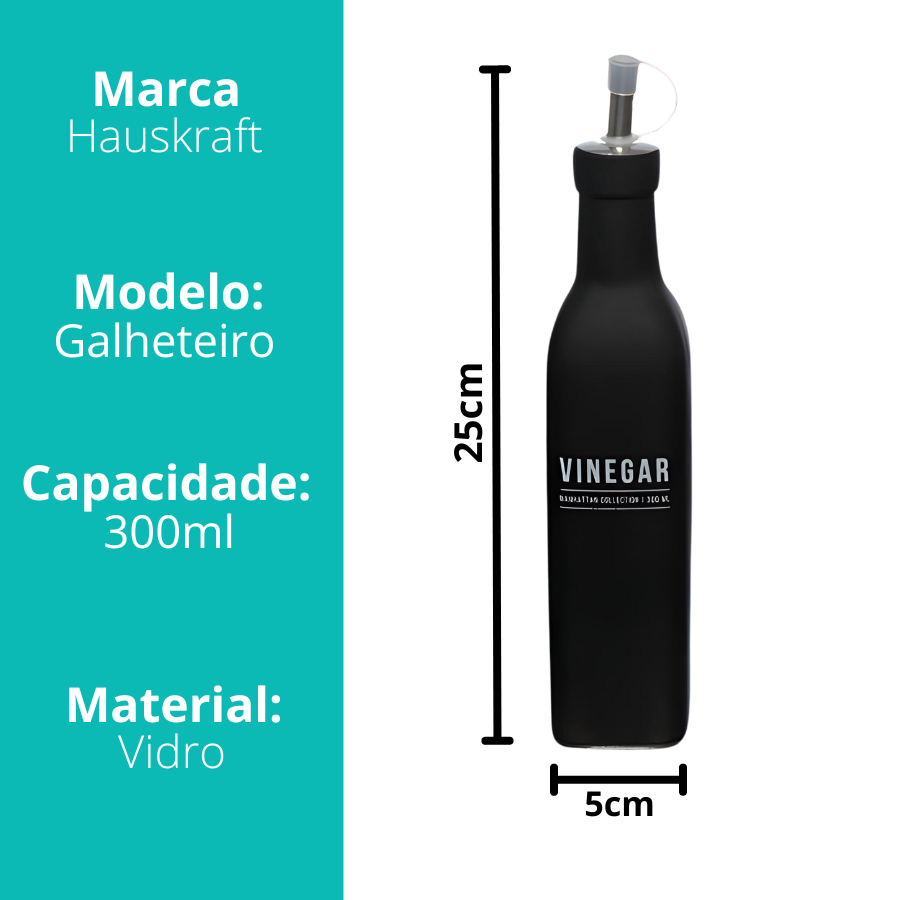 Porta Azeite Azeiteiro Vinagre Galheteiro Manhattan Dosador 300ml