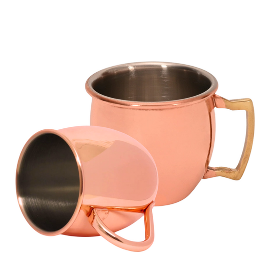 2 Caneca Moscow Mule Alumínio Cobre Martelada 500ml Drink