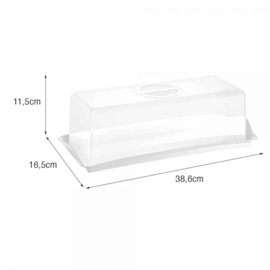 Porta Guarda Pão De Forma Em Plástico Com Tampa Branco