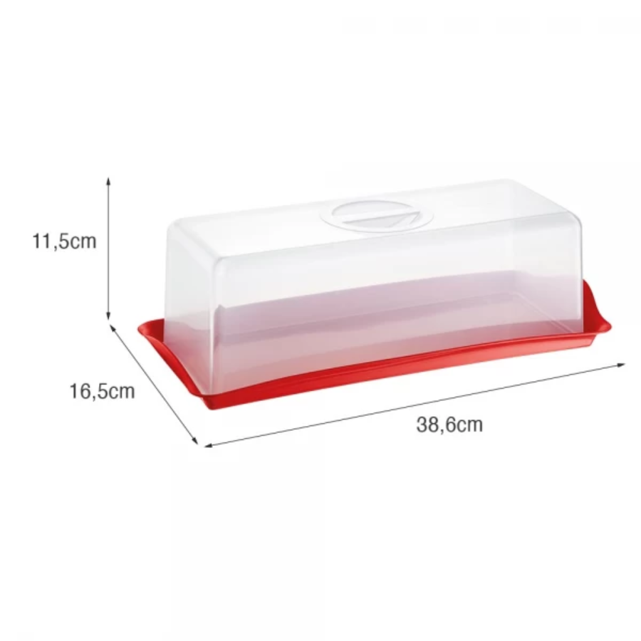 Porta Pão de Plástico Vermelho - UZ187-VM