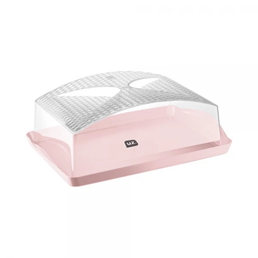 Boleira Retangular de Plástico Rosa - UZ661-ROS