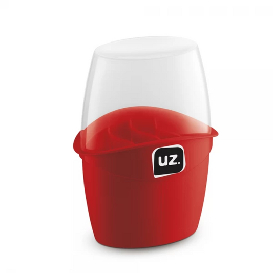 Organizador Porta Talheres Com Tampa E 4 Divisórias Interna Vermelho
