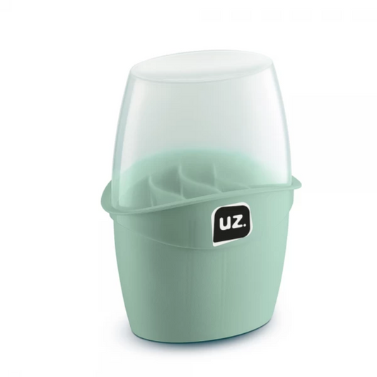 Organizador Porta Talheres Com Tampa E 4 Divisórias Verde