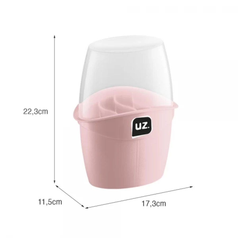 Organizador Porta Talher Tampa 4 Divisória Interna Rosa