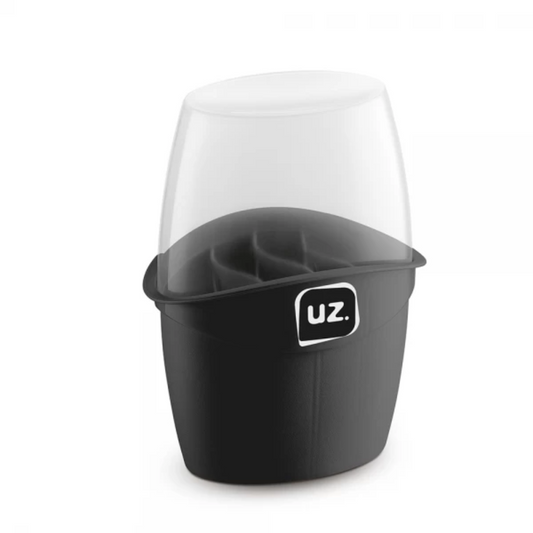 Organizador Porta Talheres Com Tampa E 4 Divisórias Interna Preto