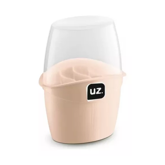 Organizador Porta Talheres Com Tampa E 4 Divisórias Bege