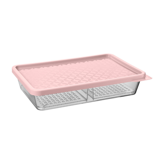 Organizadores De Frios Transparente Tampa Rosa - UZ428-ROS