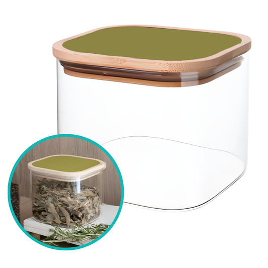 Pote Hermetico Quadrado Tampa Verde 700ml - V1073.U03