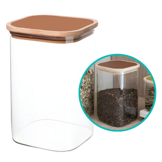 Pote Hermetico Quadrado Tampa Marrom 1,2L - V1073.U02