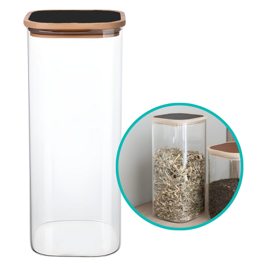 Pote Hermetico Quadrado Tampa Preta 1,8L - V1073.U01