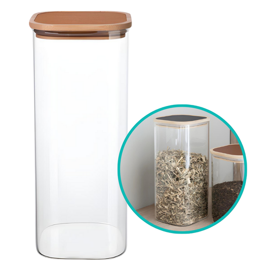 Pote Hermetico Quadrado Tampa Marrom 1,8L - V1073.U01