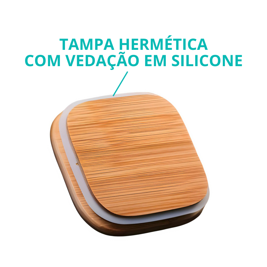 Pote Hermetico Quadrado Tampa Marrom 1,8L - V1073.U01