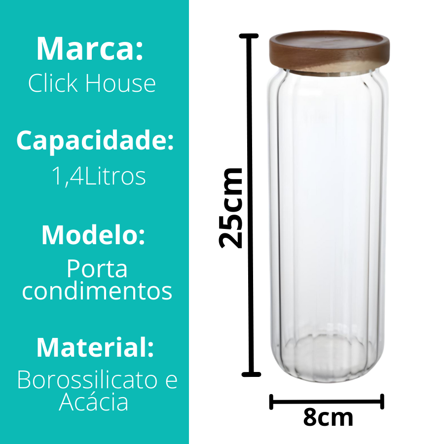 Pote Hermetico Genova Tampa Acacia 1,4L - V1074.U03