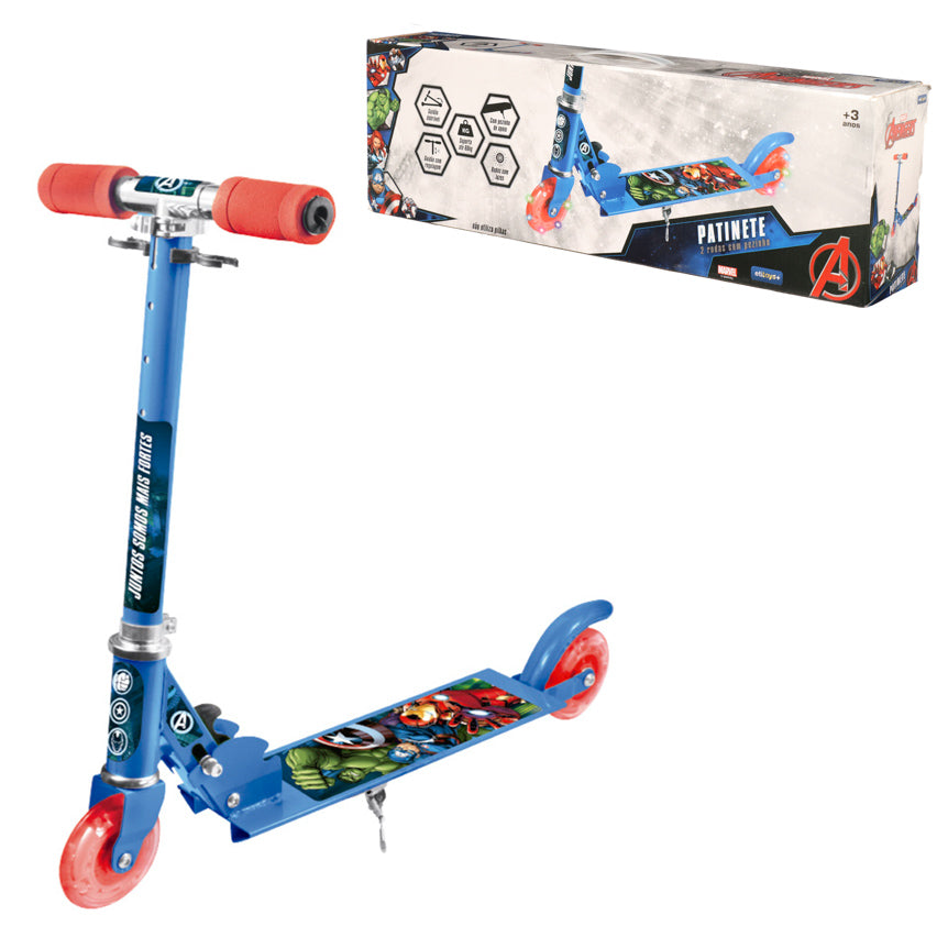 Patinete Infantil Led Menina Menino Radical 2 Rodas Alumínio Vingadores
