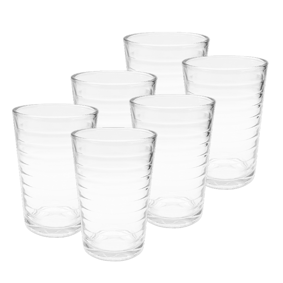 Aparelho De Jantar 12 Peças 6 Pratos Vidro + 6 Copos Lisos