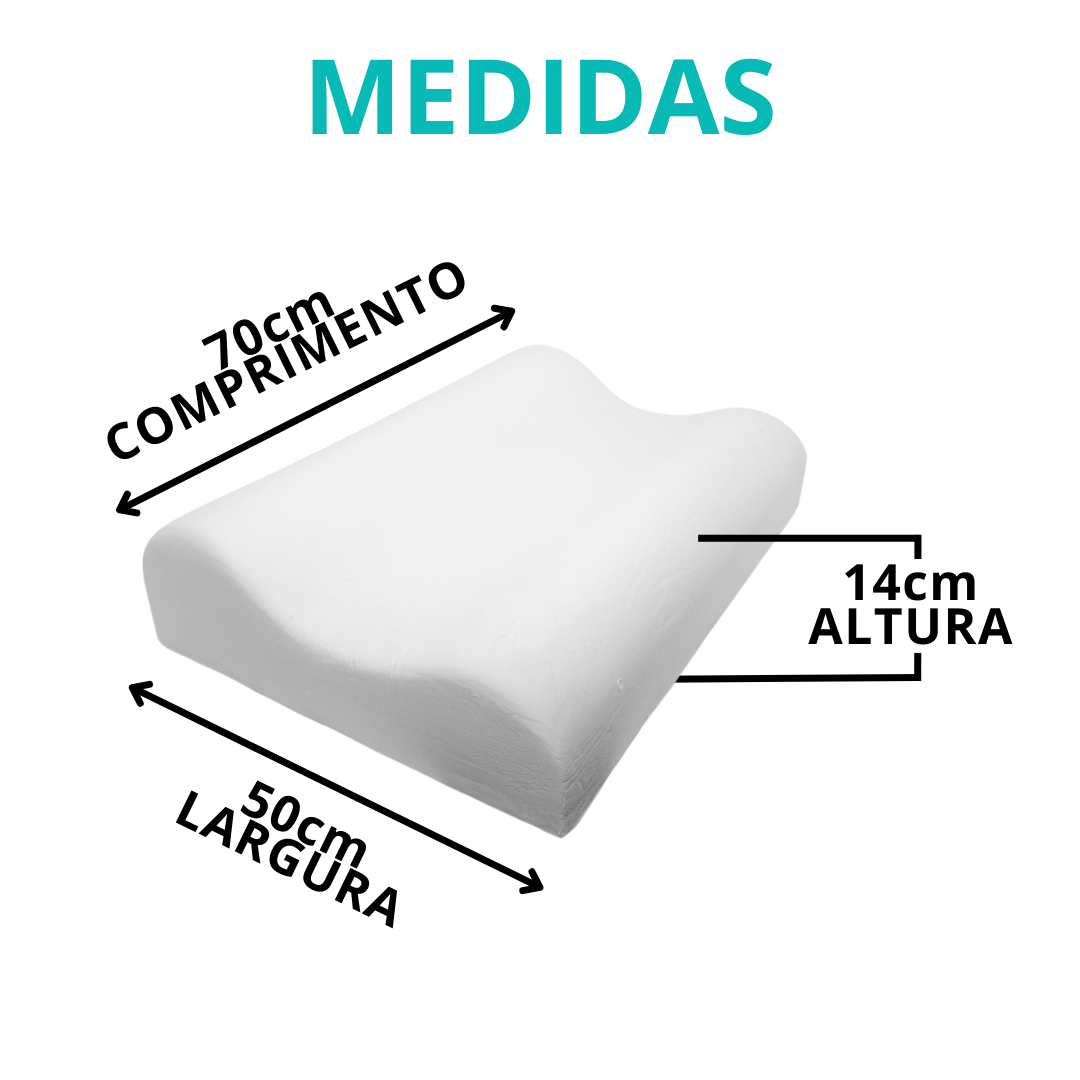 Travesseiro Ortopédico Cervical Viscoelástico Latex Anatômico Antialérgico 50x70cm