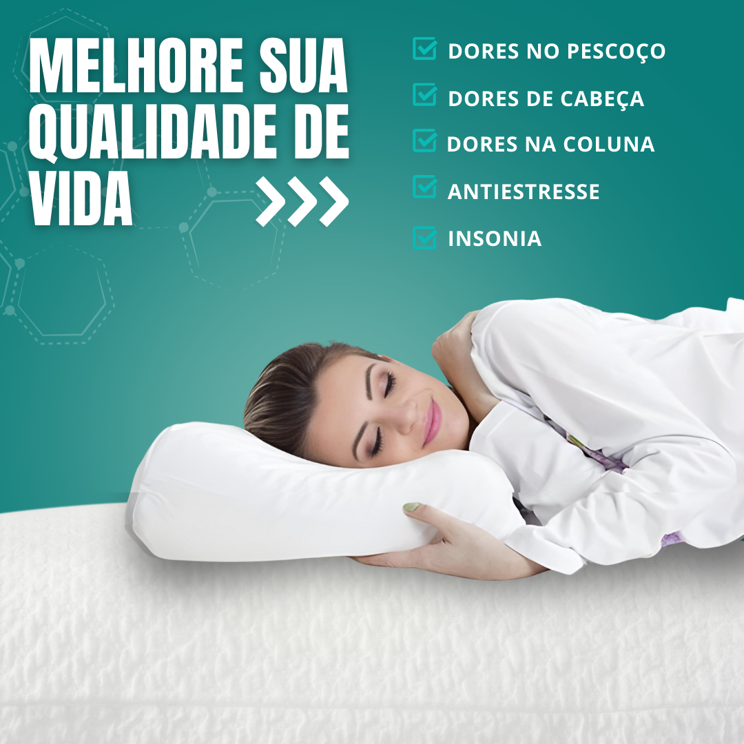 Travesseiro Ortopédico Cervical Viscoelástico Latex Anatômico Antialérgico 50x70cm