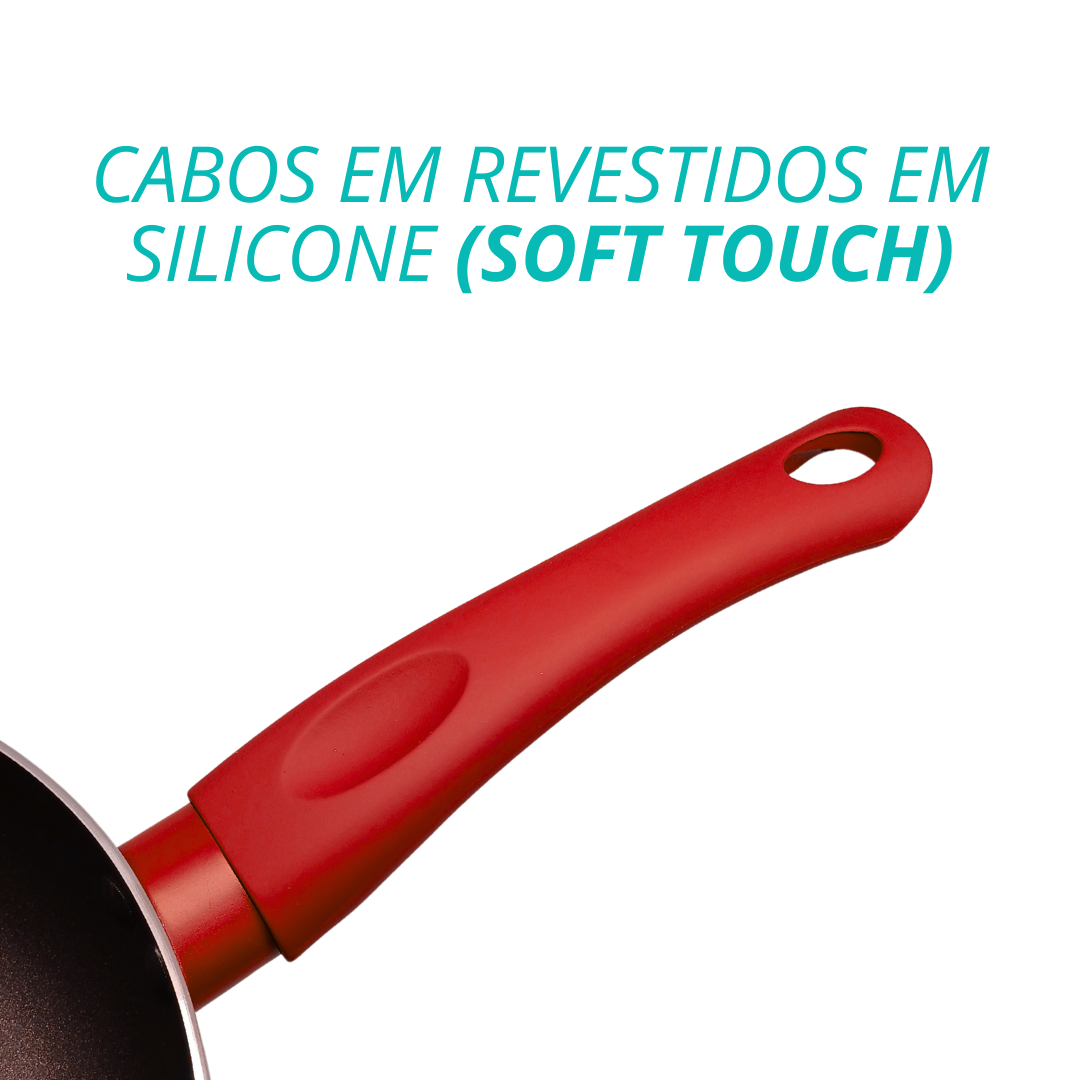 Panela De Indução Antiaderente Cerâmica 18cm Yafo Vermelho