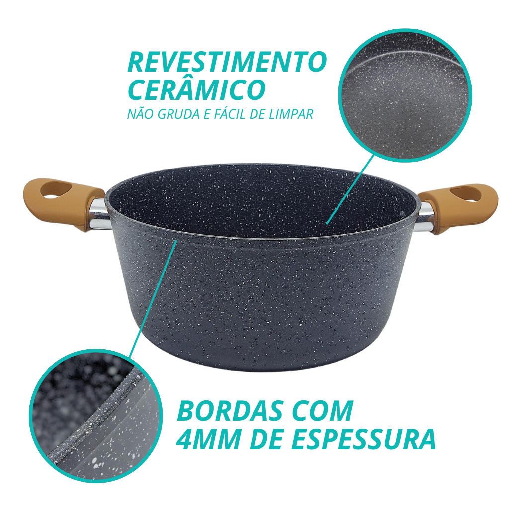 Caçarola 20cm Indução Preto - AL162
