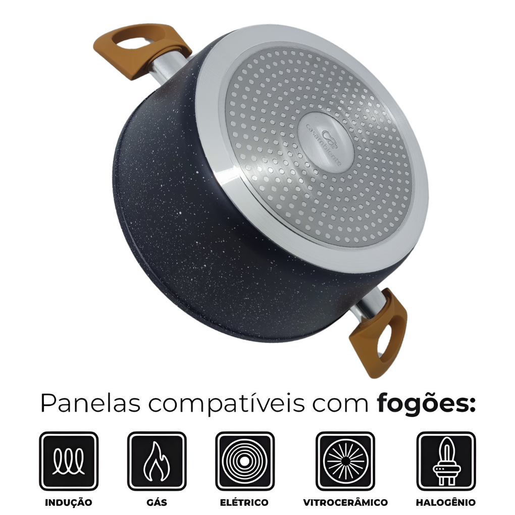 Caçarola 20cm Indução Preto - AL162