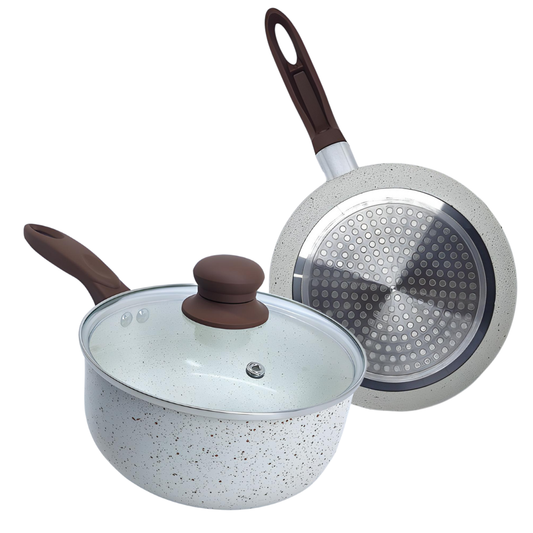 Panela De Indução Antiaderente Cerâmica 18cm Florença Bege