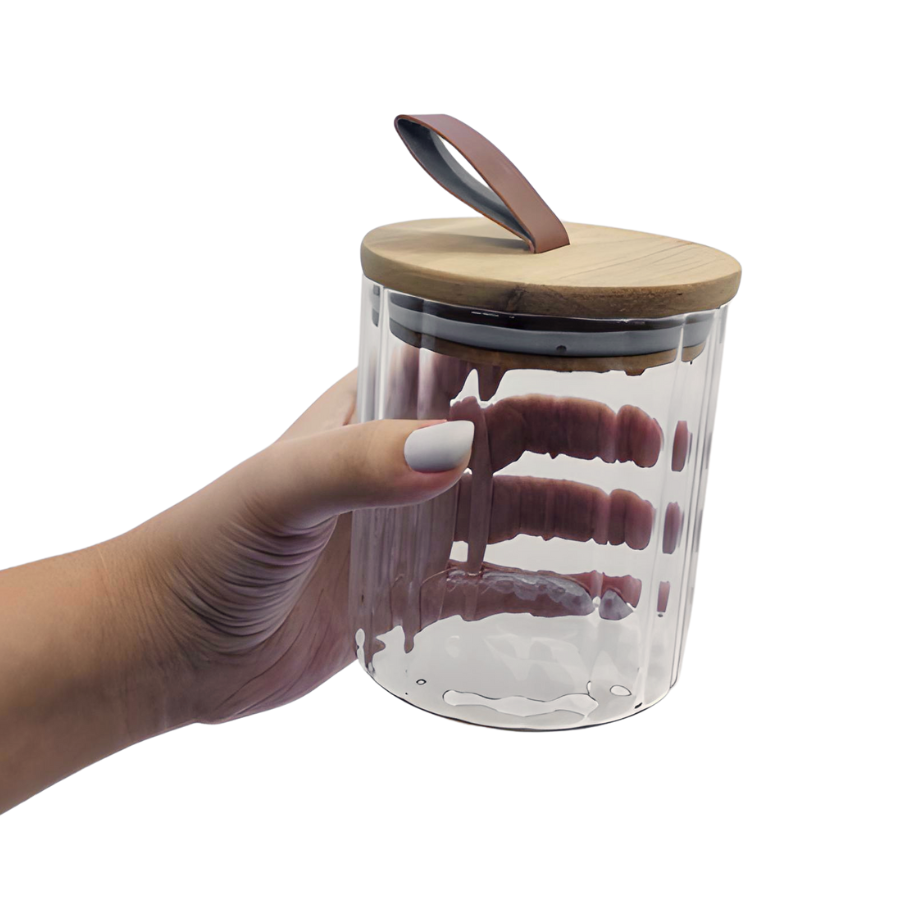 Pote Hermetico Firenze Tampa Acacia Alça 700ml - V1083.U03