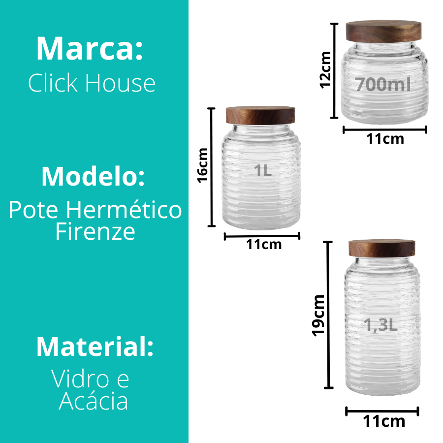 Pote Hermetico Lines Tampa Acacia PMG