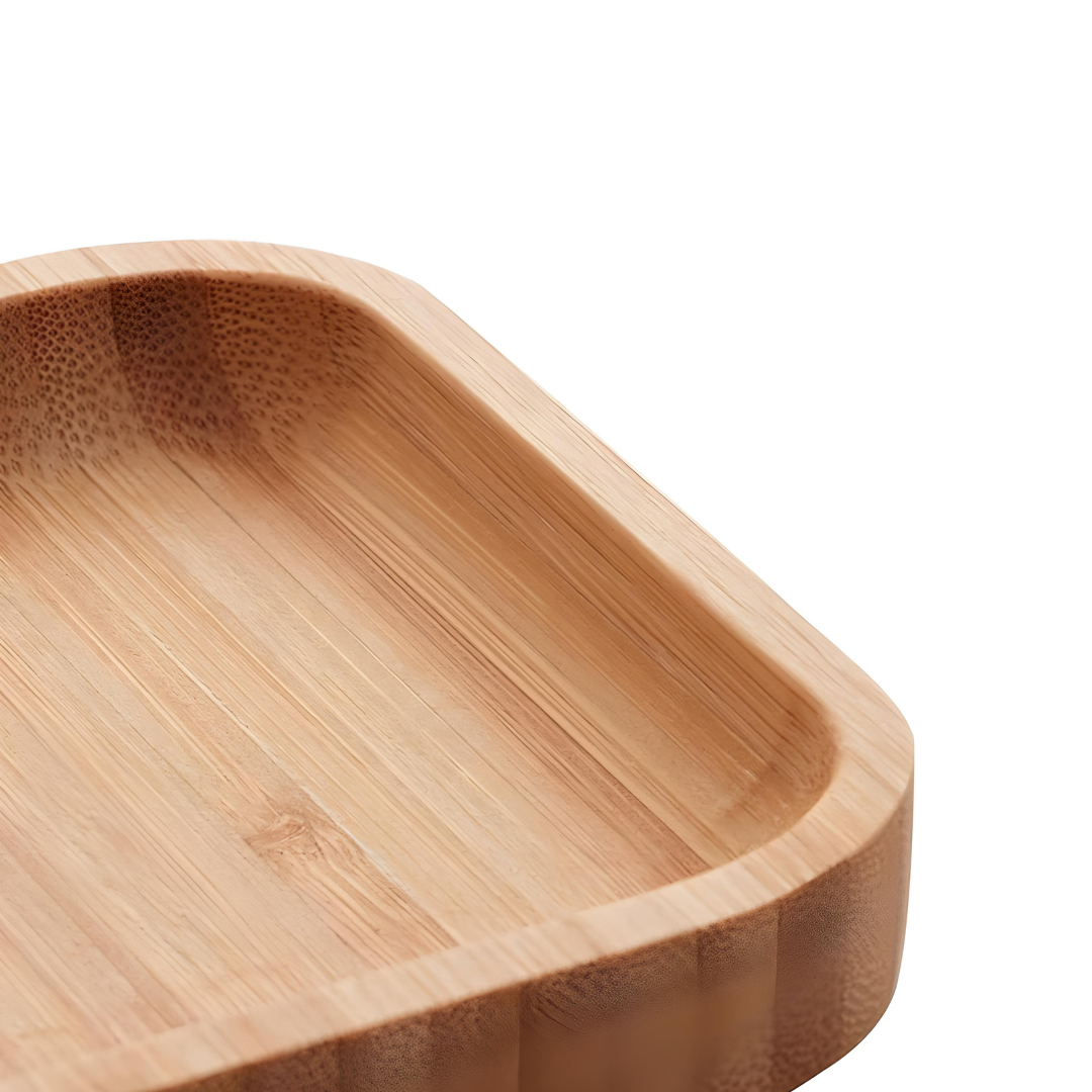 Travessa Petisqueiras Bandeja Retangular De Bambu Frios 20cm