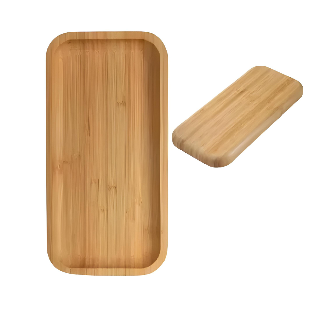 Travessa Petisqueiras Bandeja Retangular De Bambu Frios 20cm