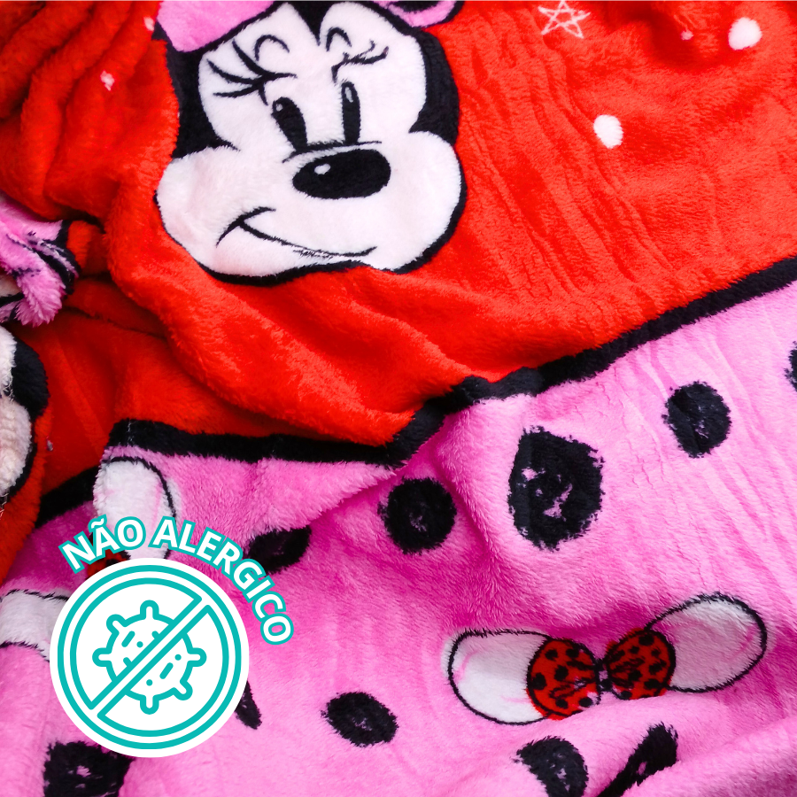 Manta Infantil E Juvenil Minnie Mouse Solteiro Anti Alérgico