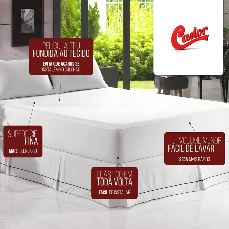 Protetor De Colchão Impermeável Malha Gel King 193x203x50cm