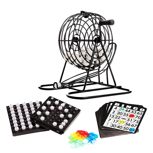 Bingo Profissional Completo Grande Metal 75 Bolinhas com Cartelas