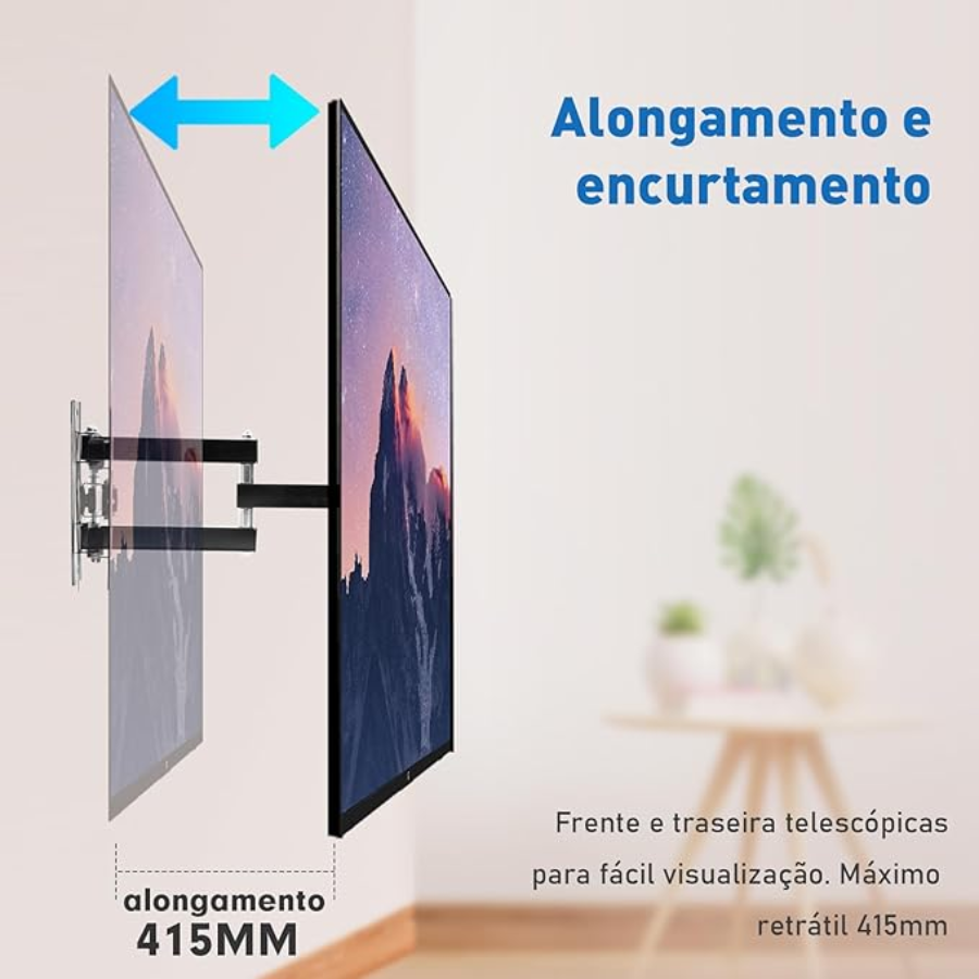 Suporte De Tv Led Lcd Smart Articulado 14 A 42 Polegadas Preto