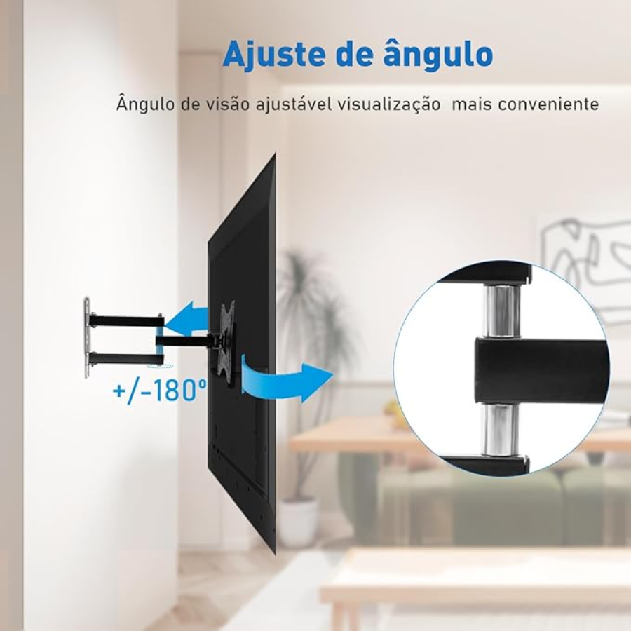 Suporte De Tv Led Lcd Smart Articulado 14 A 42 Polegadas Preto