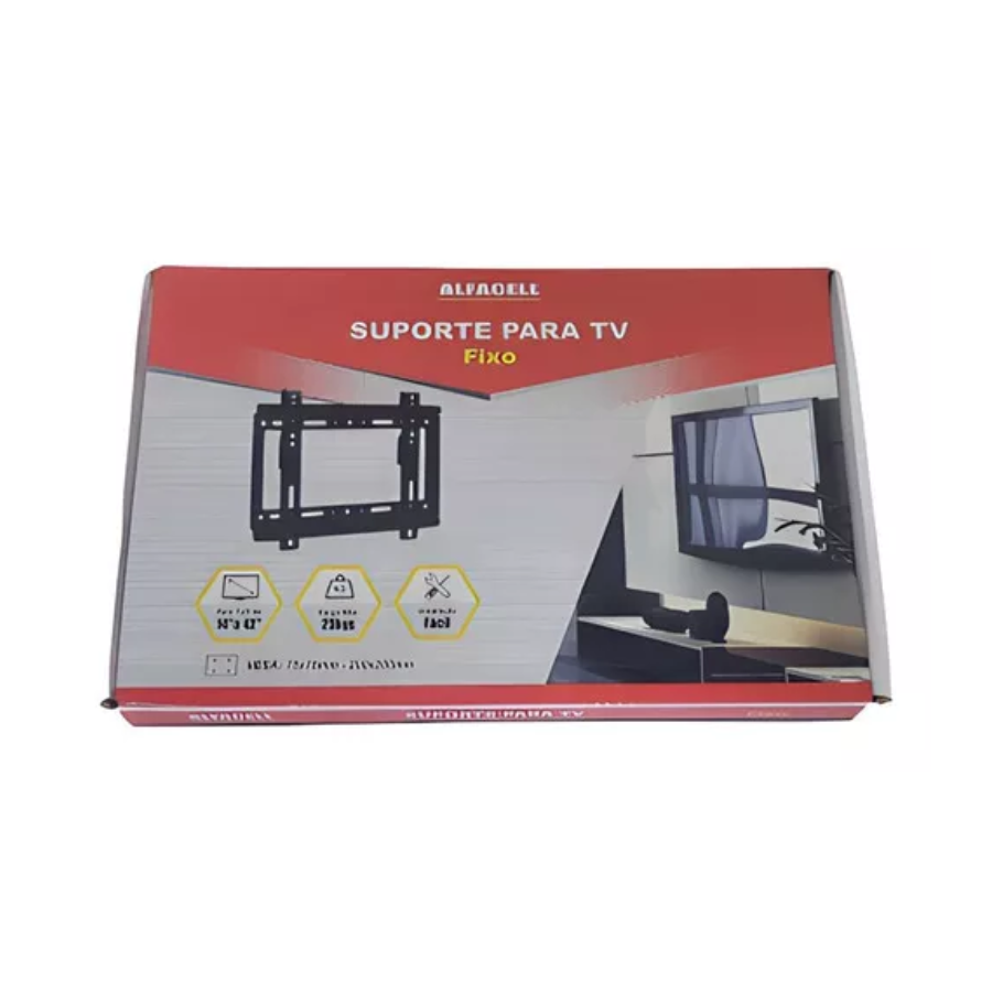 Suporte De Tv Led Lcd Fixo De Parede 14 A 42 Polegadas Preto