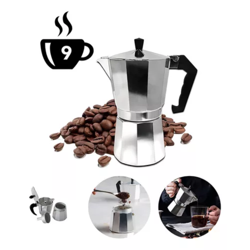 Cafeteira Italiana Aluminio De 6 Xicaras de Café Expresso 300ml