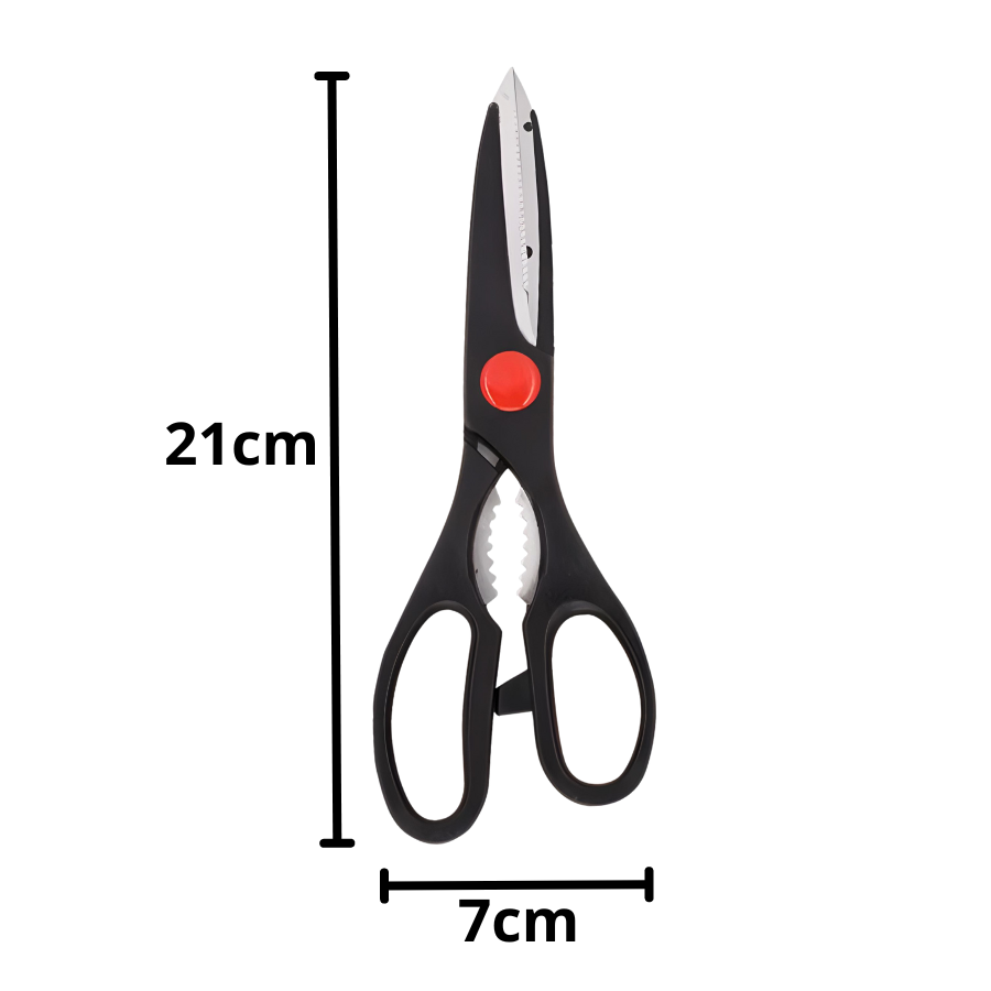 Tesoura Western Cozinha Peixe Carne Frango Aço Inox Preto