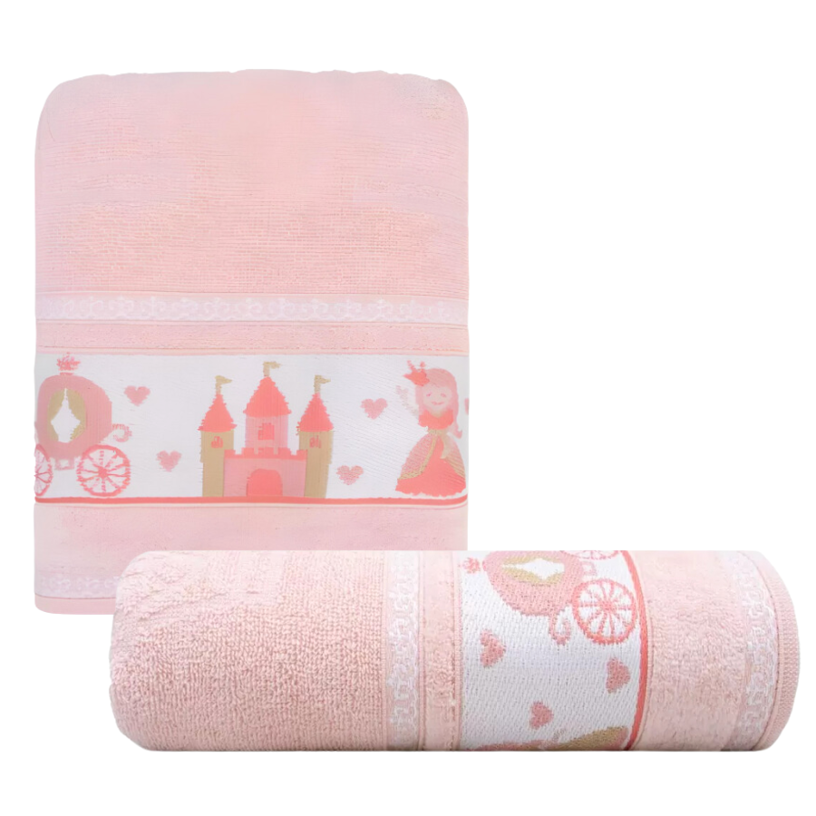 Toalha Banho 68cm x 1,10m Kids Princesas Rosa - 28304 - 750200042.949.00001 - Appel