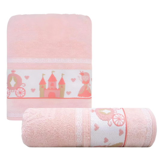 Toalha Banho 68cm x 1,10m Kids Princesas Rosa - 28304 - 750200042.949.00001 - Appel