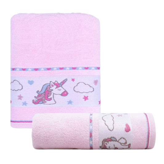 Toalha Banho 68cm x 1,10m Kids Unicórnio Rosa - 28205 - 750200059.949.00001 Appel