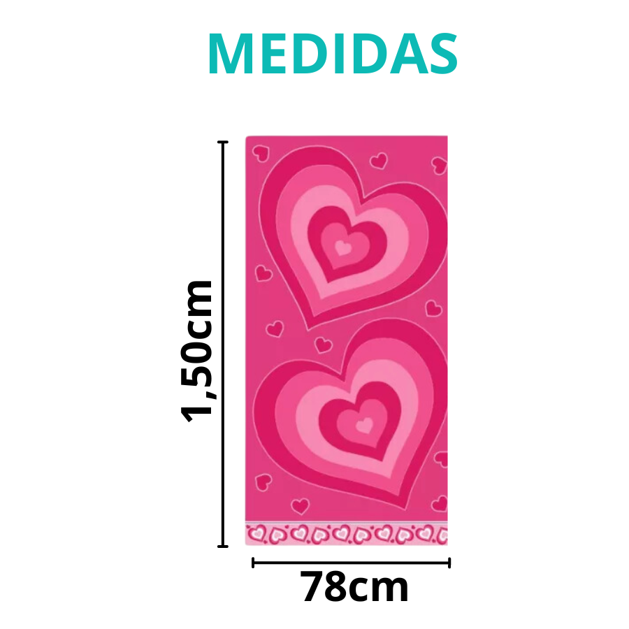 Toalha Beach 78cm x 1,50m Coração Pink - 750200100.949.00001 - Appel