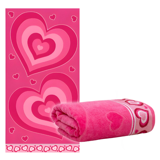 Toalha Beach 78cm x 1,50m Coração Pink - 750200100.949.00001 - Appel