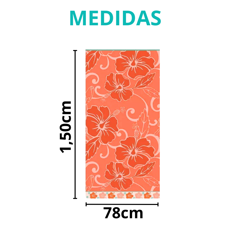 Toalha Beach 78cm x 1,50m Hibisco Cenoura - 750200102.949.00001 - Appel