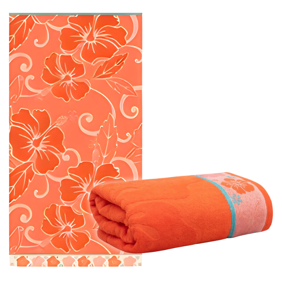 Toalha Beach 78cm x 1,50m Hibisco Cenoura - 750200102.949.00001 - Appel