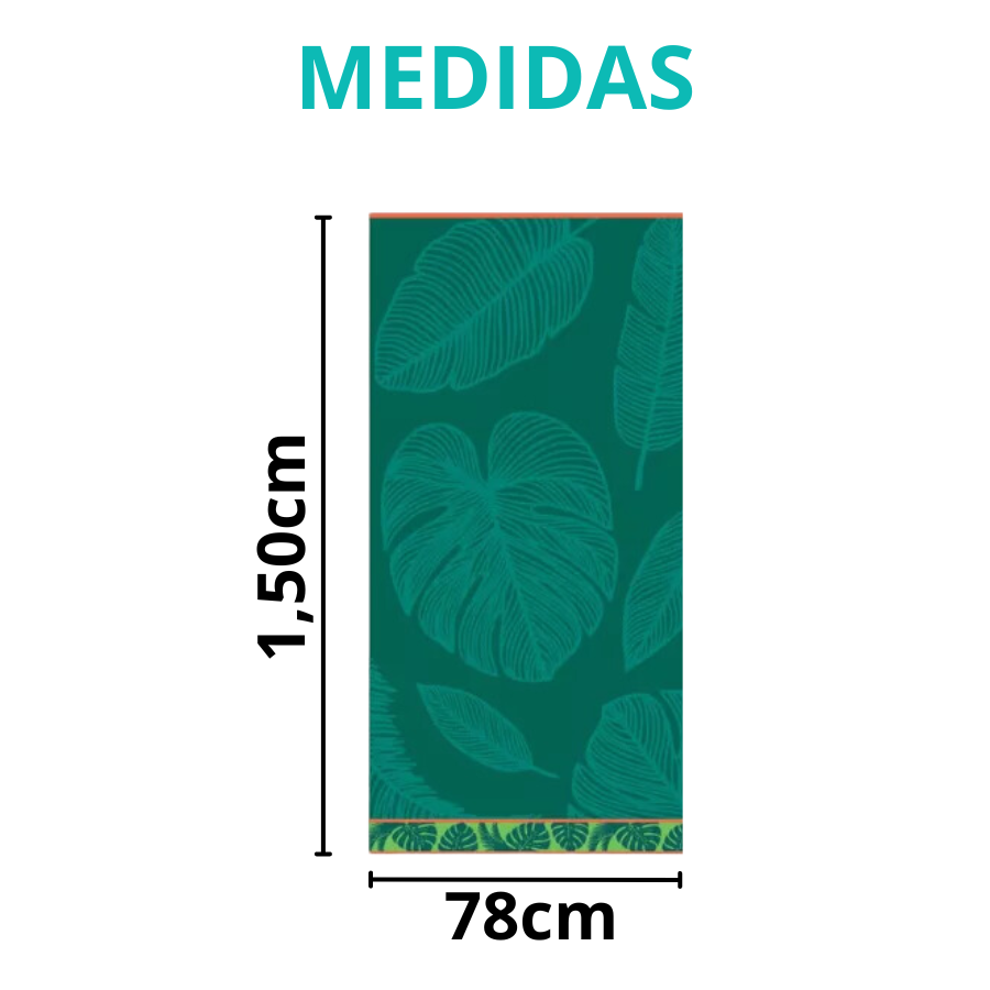 Toalha Beach 78cm x 1,50m Folhas Verde - 750200104.949.00001 - Appel