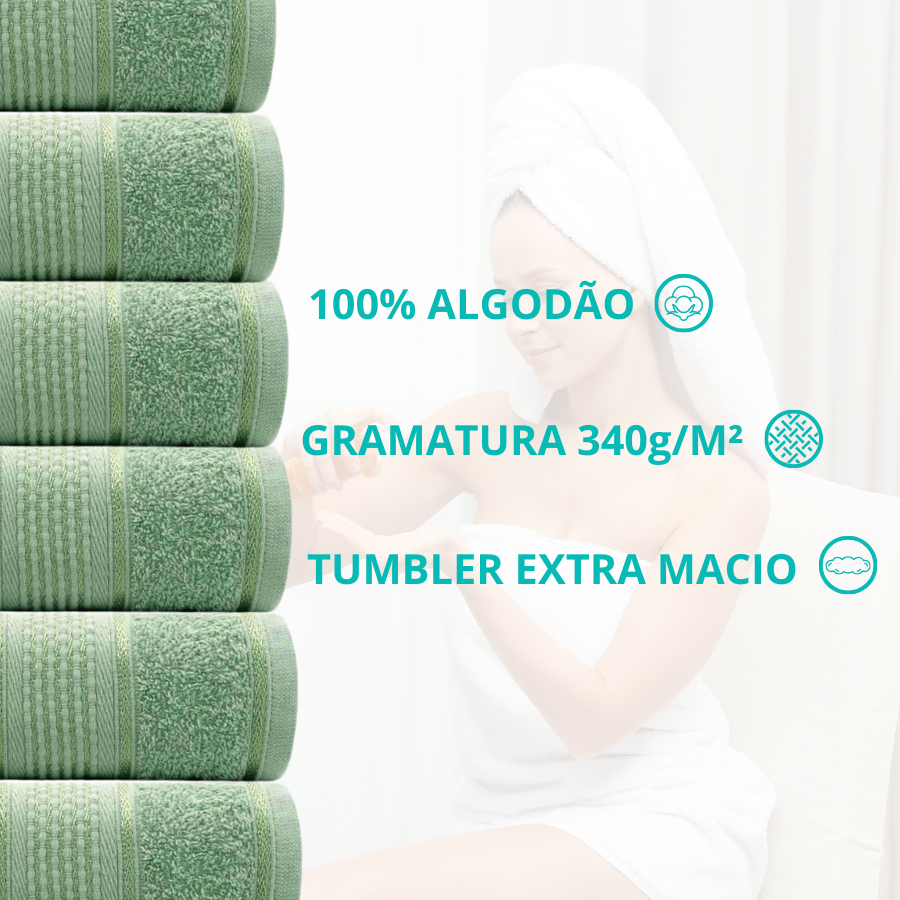 Toalha Banho 68cm x 1,30m Monarca Verde - 34900 - 750300003.949.00001 - Appel