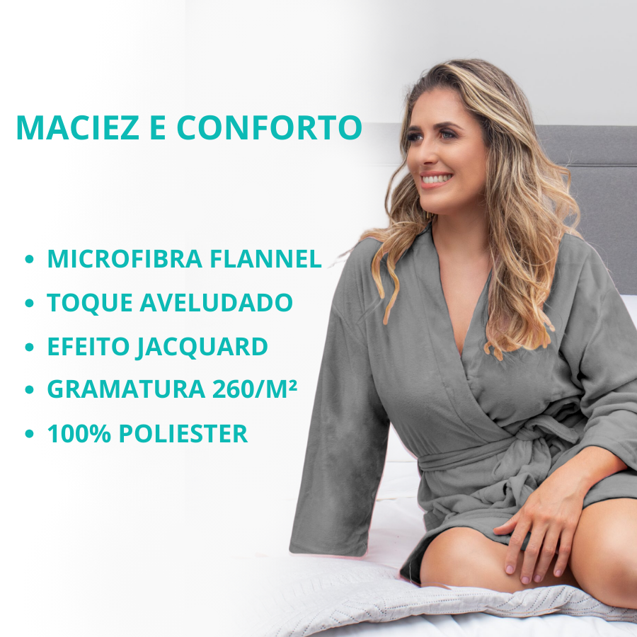 Roupao Casual Tam M Cinza - 850400201.019.00001 - Appel