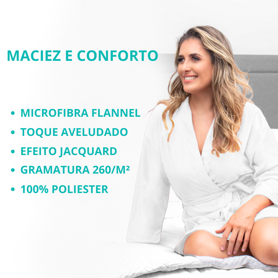 Roupao Casual Tam M Branco - 850400201.019.00001 - Appel